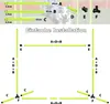 An instructional diagram showing how to assemble an agility equipment set for dogs, with a smaller image of a dog jumping over an agility hurdle in the background. Voir les images du produit