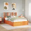 vidaXL Massivholzbett ohne Matratze Wachsbraun 135x190 cm Produktbild-Vorschau 2