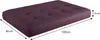 A purple cushion with dimensions indicated by measurement lines and text. Produktbild-Vorschau