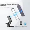 A product image showcasing a magnetic charging stand and phone case with animated charging effects. Produktbild-Vorschau