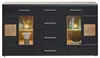 home24 Sideboard - inkl. Beleuchtung - Matt Schwarz / Eiche Produktbild-Vorschau 1