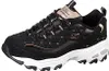 A single black Skechers sneaker with rose gold accents and a white sole is shown against a white background. Voir les images du produit