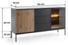 Moderne Geriffelte Kommode LAGOS K2D3SZ Schwarz Eiche Wotan Produktbild-Vorschau 3
