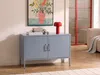 BELIANI Metallschrank Grau Stahl 100 x 40 x 65 cm Sideboard Produktbild-Vorschau 4