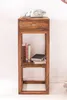 A wooden side table with a drawer and a shelf, displaying books and a vintage telephone. Produktbild-Vorschau