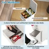 A collage of images showcasing a multi-compartment trash can and its features. Voir les images du produit