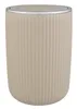 A beige trash can with a ribbed texture and a silver rim. Produktbild-Vorschau
