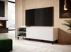 TV skříňka PAFOS 150 cm bílá matná černé nohy s frézovanými Náhled obrázku produktu 1