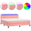 vidaXL Boxspringbett mit Matratze & LED Rosa 180x200 cm Produktbild-Vorschau 3