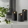 Świeca Led woskowa pieńkowa FLAMME RUSTIC czarna 12,5cm Podgląd zdjęcia produktu 3