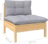 4-tlg. Garten-Lounge-Set mit Grauen Kissen Kiefer Produktbild-Vorschau 7