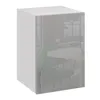 A 3D rendering of a gray kitchen cabinet with a white countertop, reflecting an office interior. Náhled obrázku produktu