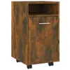 A brown wooden filing cabinet with wheels on a white background. Náhľad obrázku produktu