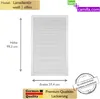 A diagram showing the dimensions of a white louvered door with text labels and branding. Produktbild-Vorschau