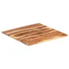 A square wooden table top is shown from a low-angle side view against a white background. Produktbild-Vorschau