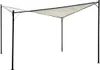A white background with a black metal frame gazebo with a white fabric canopy. Produktbild-Vorschau