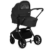 A black baby stroller shown from a side-diagonal angle against a white background. Voir les images du produit