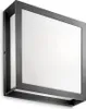 A square outdoor wall light with a dark gray frame and a white diffuser. Anteprima dell’immagine prodotto