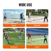Collage showing a badminton net set being used in different locations. Produktbild-Vorschau