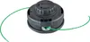 A black string trimmer head with green trimmer line, shown against a white background. Produktbild-Vorschau