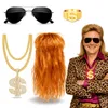 Set costume 4 in 1 per Carnevale – Costume mullet anni '80 Anteprima dell’immagine prodotto 1