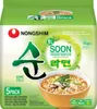 The image shows the packaging of a 5-pack of Nongshim Soon Veggie Ramyun Noodle Soup. Produktbild-Vorschau