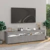 vidaXL TV Schränke 2 Stk. mit LED Leuchten Betongrau Produktbild-Vorschau 2