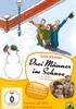 A DVD cover for the movie 'Drei Männer im Schnee' featuring an illustration of a snowman and three men in winter attire, along with promotional text and actor photos. Náhled obrázku produktu