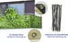 A balcony screen with a wild vine pattern, along with close-ups of its grommets and a bundle of cable ties. Produktbild-Vorschau