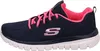 A side view of a navy and pink Skechers women's sneaker. Podgląd zdjęcia produktu