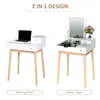 HOMCOM Coiffeuse avec miroir table de maquillage style Voir les images du produit 13