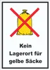 Kein Lagerort für Gelbe Säcke Aufkleber A4 (210x297mm) Produktbild-Vorschau 1
