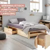 Homestyle4u drevená posteľ z paliet 90x200 s lamelovým Náhľad obrázku produktu 6