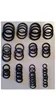 A grid of black rubber O-rings in various sizes, arranged in rows and columns. Náhled obrázku produktu