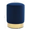 Tabouret rembourré "Hörgertshausen" en tissu bleu et doré. Voir les images du produit 6
