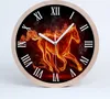 Holzuhr 30fi cm wanduhr - weiße Spitzen - Pferd in Flammen Produktbild-Vorschau 1