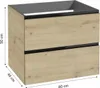 Badezimmer-Wandschrank unter Waschbecken 60x50x46cm Eiche Produktbild-Vorschau 2