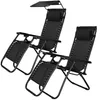 Two black zero gravity chairs with canopies are shown against a white background. Anteprima dell’immagine prodotto