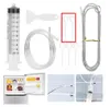 A collage of images showing a refrigerator cleaning kit and its use. Produktbild-Vorschau