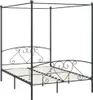 vidaXL Châssis de lit à baldaquin Gris Métal 160 x 200 cm Voir les images du produit 1