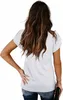 ASKSA Damen V-Ausschnitt Kurzarm T-Shirt Blütenblatt Ärmel Produktbild-Vorschau 4