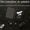An e-reader, its protective case, and charging accessories are laid out on a dark, marbled surface. Produktbild-Vorschau
