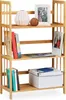 Étagère sur pied Relaxdays en bambou et bois, 3 tablettes, Voir les images du produit 1