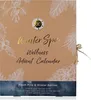 A close-up of a winter spa wellness advent calendar with festive winter-themed illustrations. Produktbild-Vorschau