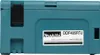 The image shows the teal-colored plastic case for a Makita DDF485RTJ Akku-Bohrschrauber. Náhľad obrázku produktu
