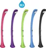 Five outdoor showers in different colors lined up against a white background. Produktbild-Vorschau