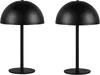 2er SET kleine kabellose Akku Tischlampen Schwarz, Touch Produktbild-Vorschau 2