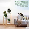Blumenständer, Holz 4 Ebenen Pflanzenregal rund, 78cm Höhe, Produktbild-Vorschau 6