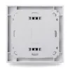 The back of a white wall thermostat with mounting points and a plastic type indicator. Produktbild-Vorschau