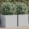 vidaXL Pflanzkübel 2 Stk. Silbern 42x40x39 cm Verzinkter Produktbild-Vorschau 2
